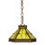 Early 20th Century Cast Bronze & Green Amber Slag Glass Hex Paneled Pendant Light For Sale