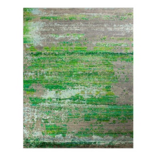 Modern Hand Knotted Wool & Silk Rug - 7'10" X 10'4" For Sale