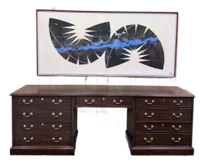 Henkel Harris Mahogany Double Pedestal Executive Desk
