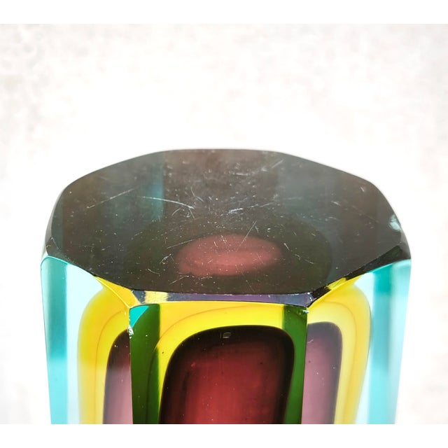 Large Murano Sommerso Block Vase 12 attributed to Mandruzzato, Italy, 1960s For Sale - Image 14 of 18