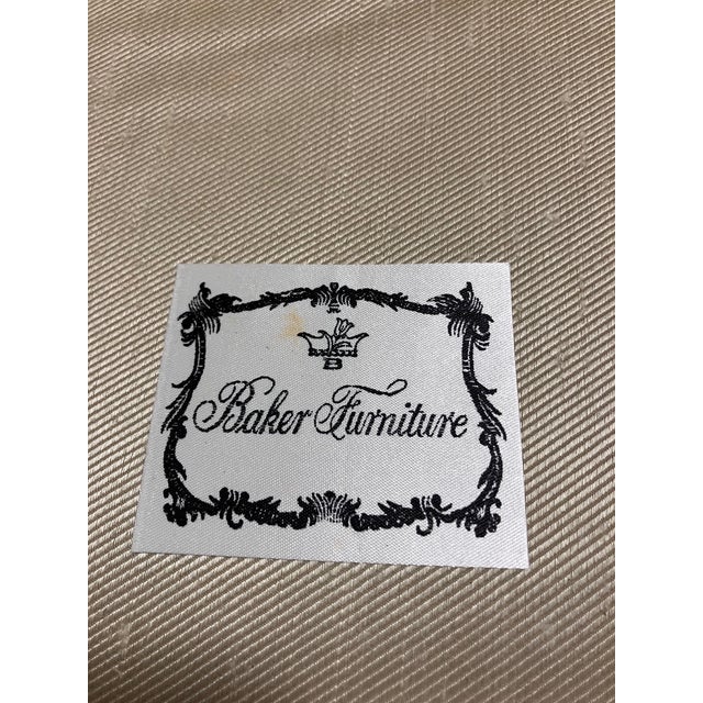 Ivory 1970s Baker Regency-Style Armchair For Sale - Image 8 of 12