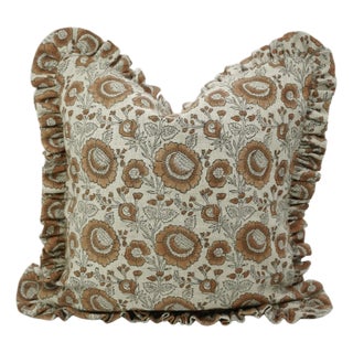 Fabdivine Sun Flower Ruffle Throw Pillow Decorative Accent Cushion for Sofa, Bed & Chair 12x20 Inch -Sun Flower For Sale