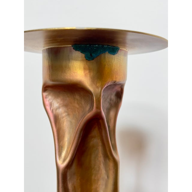 Metal 1970s Thomas Roy Markusen Brutalist Copper Candle Holders - Set of 3 For Sale - Image 7 of 8