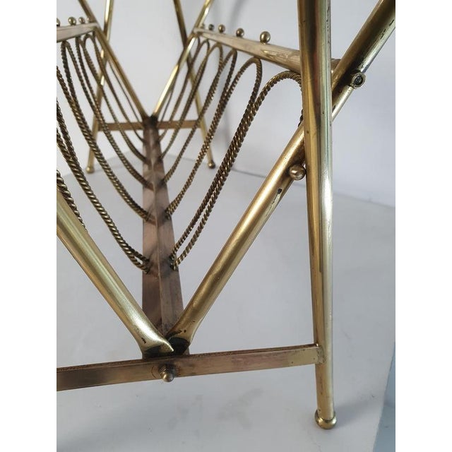 Midcentury Brass Magazine Rack, Italy, 1970s For Sale - Image 9 of 10