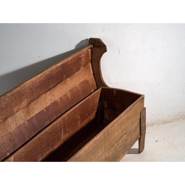 Wood Antique Primitive Storage Bench in Wood, Central Europe, 1850 For Sale - Image 7 of 13