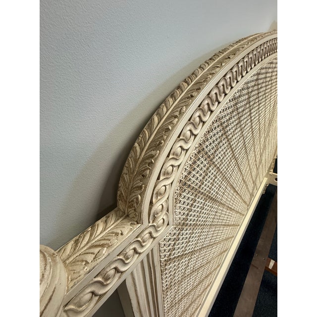 Ej Victor French “Julia Gray” Carved Cane Bed - King Size For Sale In New York - Image 6 of 11