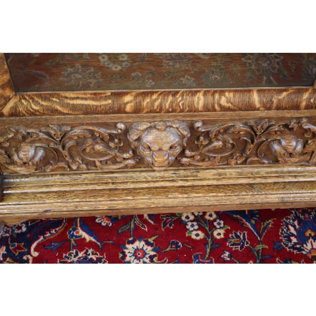 Late 19th Century Figural Carved Tiger Oak China Cabinet by Aj Johnson Chicago For Sale - Image 9 of 15