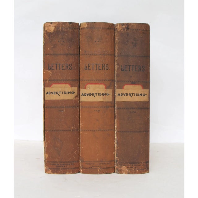 Set of three antique letter file books called "The Star File" manufactured by Vosburgh & Whiting of Buffalo, NY. Each box...