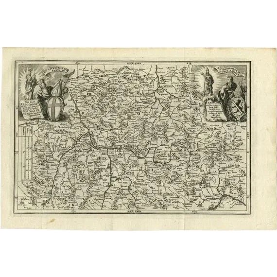 17th Century Antique Map of the Franconia Region by Scherer, 1699 For Sale - Image 5 of 5