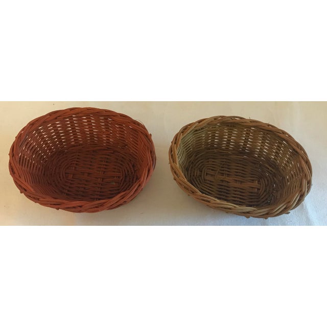 Vintage Small Colored Baskets - Set of 2 For Sale - Image 4 of 7