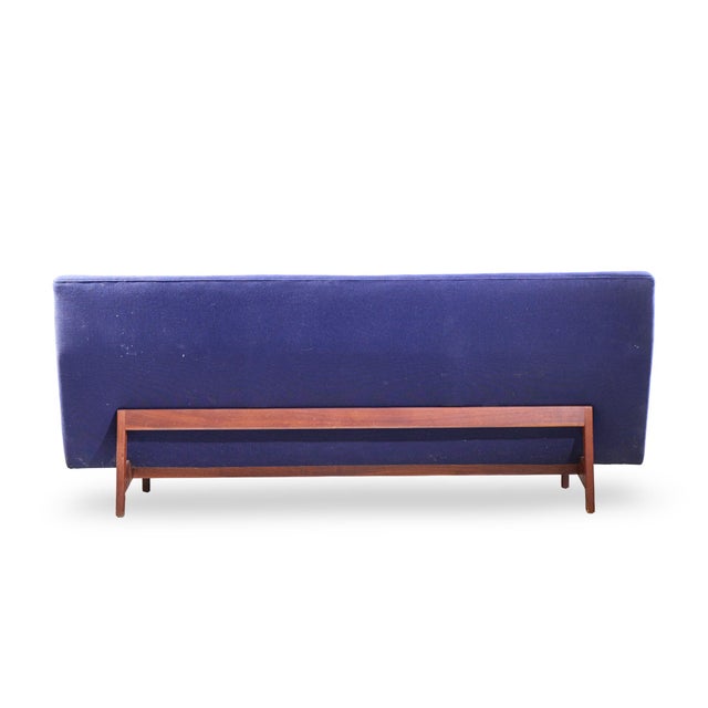 Jens Risom Model U-150 Mid Century Walnut Bracket Back Sofa For Sale In Chicago - Image 6 of 9