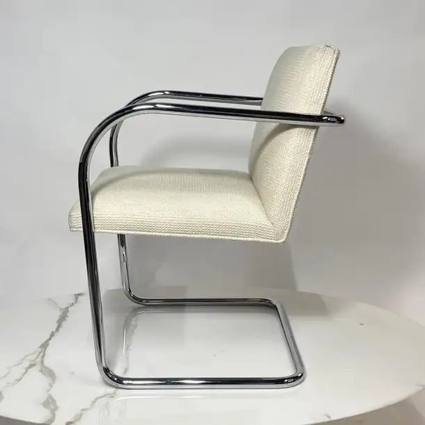 Mies Van Der Rohe for Knoll Modernist Brno Chair in Knoll Cato Upholstery For Sale In New York - Image 6 of 12