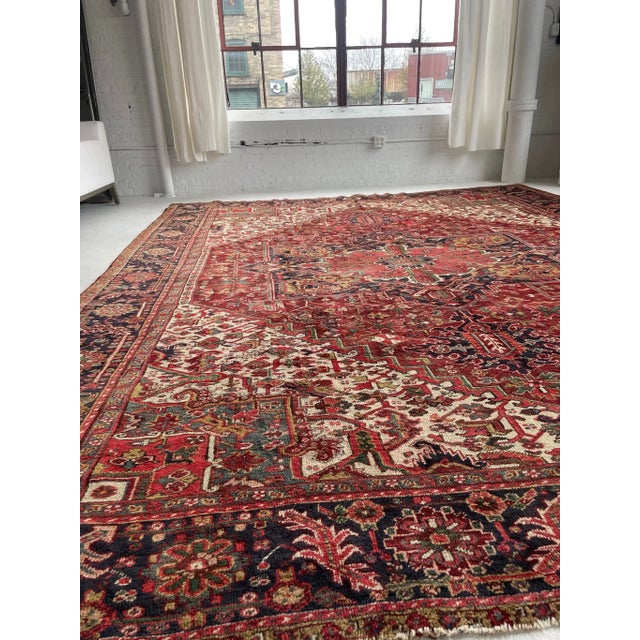 1950s 1950's Vintage Rug with Tribal Pattern 11.4 x 13.8 For Sale - Image 5 of 11