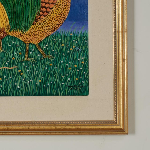 Vintage Painting of Roosters by Sara Barnes For Sale - Image 10 of 14