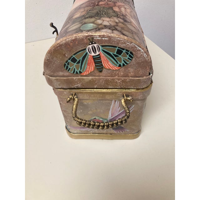 Paper Decorative Box-One of a Kind, Hand Painted and Embellished For Sale - Image 7 of 8