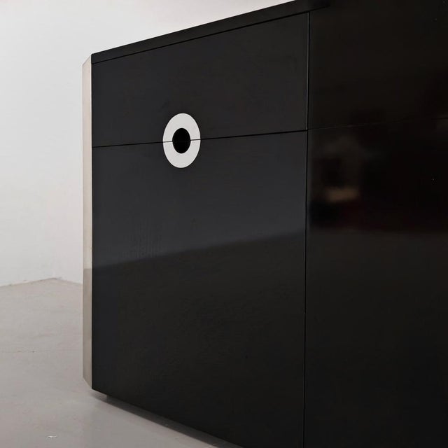 Black Bar Sideboard in Black Laminate and Chrome by Mario Sabot, 1970s For Sale - Image 8 of 18