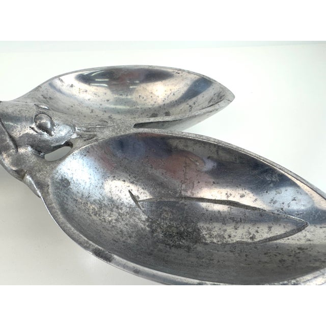 Vintage Aluminum Lobster Serving Dish Double Bowl Coastal Entertaining Piece For Sale In Little Rock - Image 6 of 9