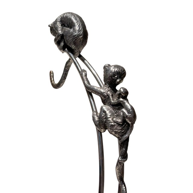 Silver Rare Arthur Court Monkey Banana Holder With Bowl For Sale - Image 8 of 11