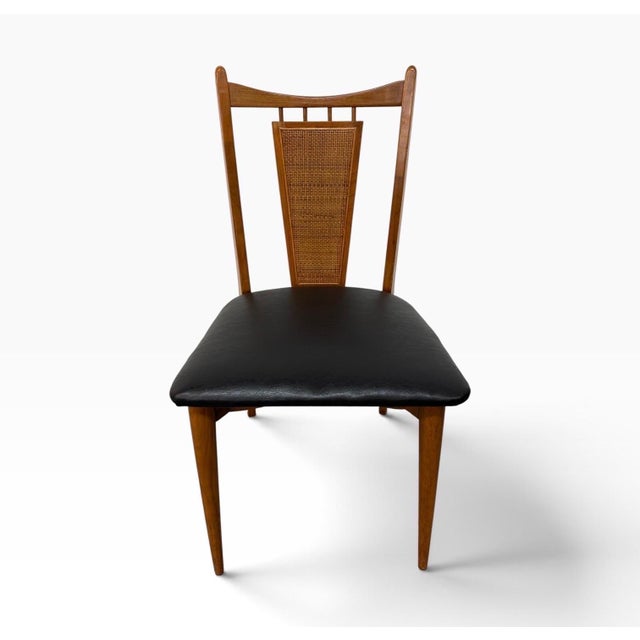 Mid-Century Modern Walnut Cane Back Dining Chairs - Set of 6 For Sale - Image 4 of 9