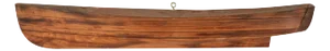 Late 20th Century Wood Half-Hull Boat Model