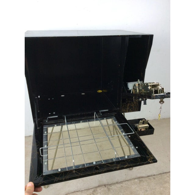 Mid Century Modern Freestanding Newspaper Vending Machine on Hairpin Legs For Sale - Image 11 of 12