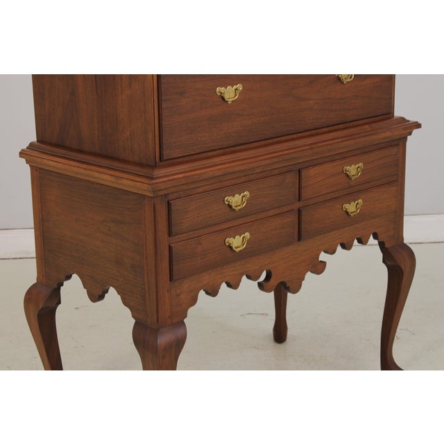 Bench Made 2 Piece Black Walnut Highboy For Sale - Image 11 of 18