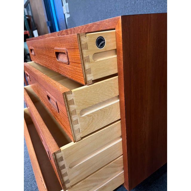 Wood 1960s Vintage Mid Century Danish Modern Teak Credenza by Paul Hundevad For Sale - Image 7 of 8