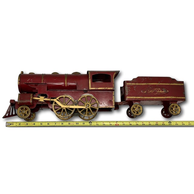 This Really is an Exceptionally Nice Antique Railroad Locomotive with Coal Tender Child's Train Toy. Circa Very Early 20th...