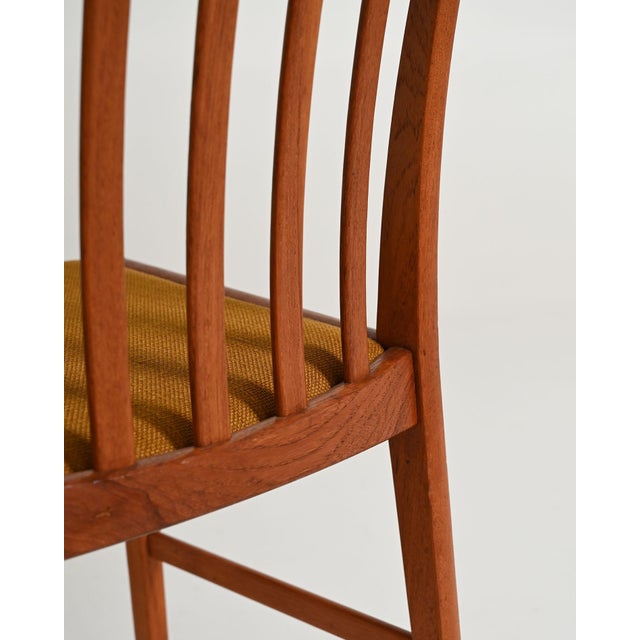 Scandinavian Teak Chairs with Padded Seats, 1960s, Set of 4 For Sale - Image 9 of 12