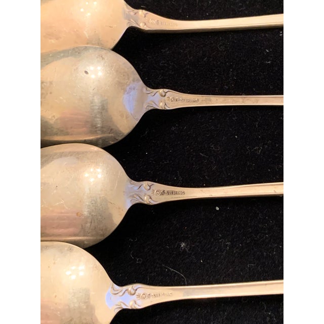 Silver Antique 1910 Whiting Lily Pattern Sterling Silver Iced Tea Spoons- Set of 4 For Sale - Image 8 of 13