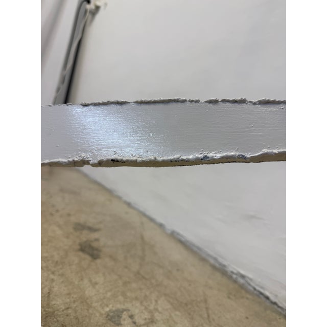 Silas Seandel Attrb. Brutalist Torch Cut White Lacquer Steel Coffee Table Base For Sale - Image 13 of 15