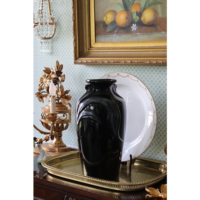 Vintage Harris Potteries Chicago Black & Pewter Art Deco Revival Vase For Sale In Washington DC - Image 6 of 18
