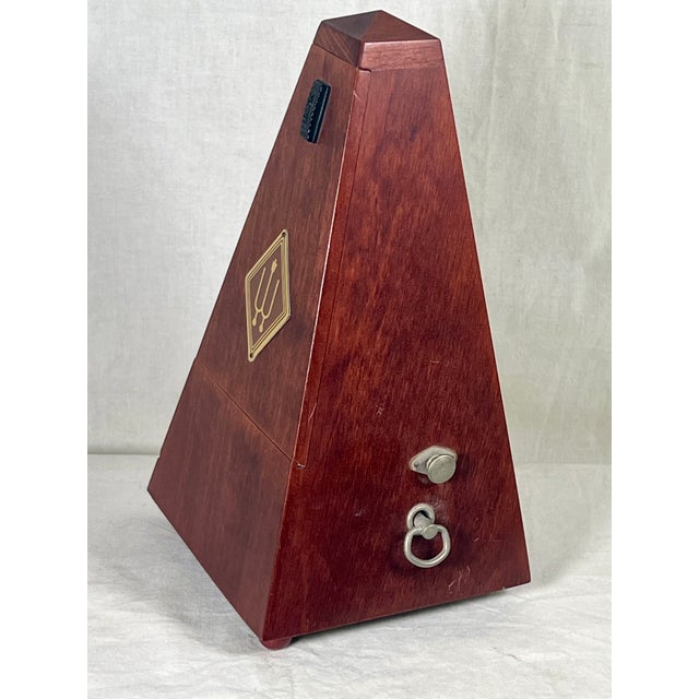 Traditional Vintage Wittner Mahogany Wood Maelzel Pyramid Metronome With Bell For Sale - Image 3 of 8