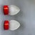 A striking set of three vintage (new) wall sconces, combining red plastgic with highly textured clear glass. The contrast...