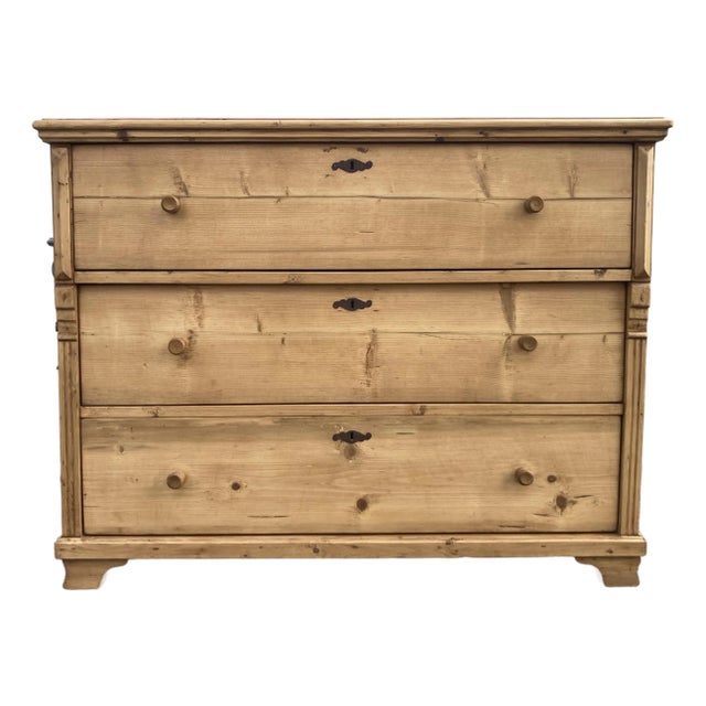 Late 19th Century Pine Chest of Three Drawers For Sale