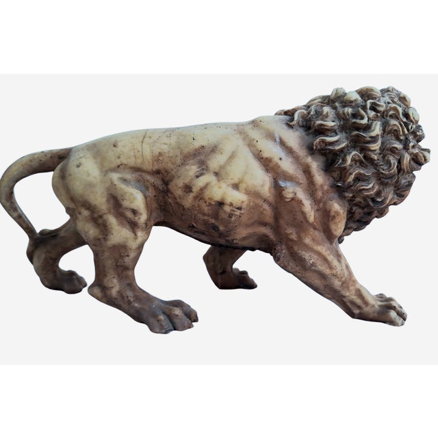 Early 19th Century Antique Albaster Lions Statue For Sale - Image 4 of 6