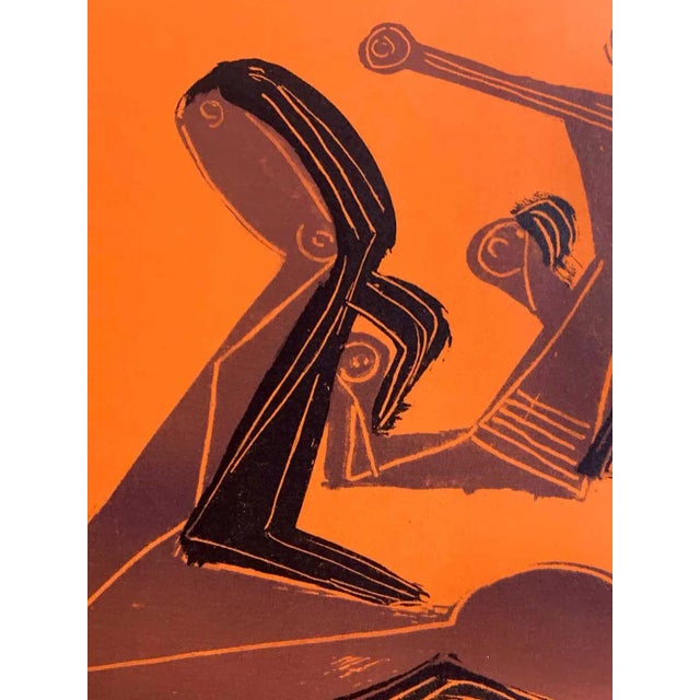 Wood 2 Marino Marini Original Ltd Edition Lithographs (2pc Set) Sign W/Frame Included For Sale - Image 7 of 8