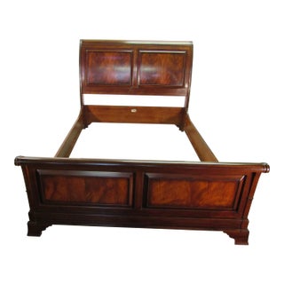 Ethan Allen Solid Mahogany Queen Size Sleigh Bed For Sale