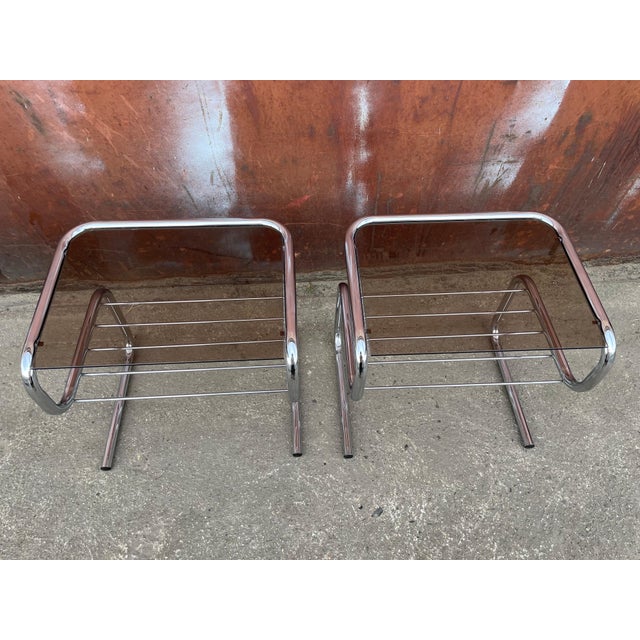 Nightstands in Chrome by Bruno Mathsson, 1974, Set of 2 For Sale - Image 12 of 14