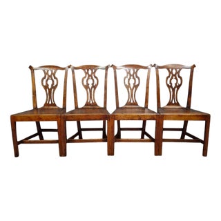 Antique Wooden Chairs, 1700s, Set of 4 For Sale