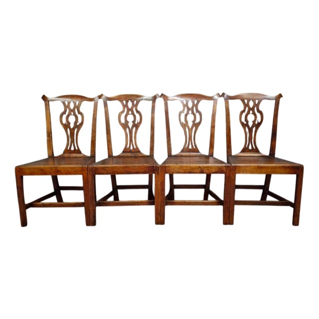 Antique Wooden Chairs, 1700s, Set of 4 For Sale
