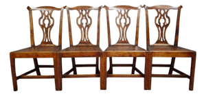 Antique Wooden Chairs, 1700s, Set of 4