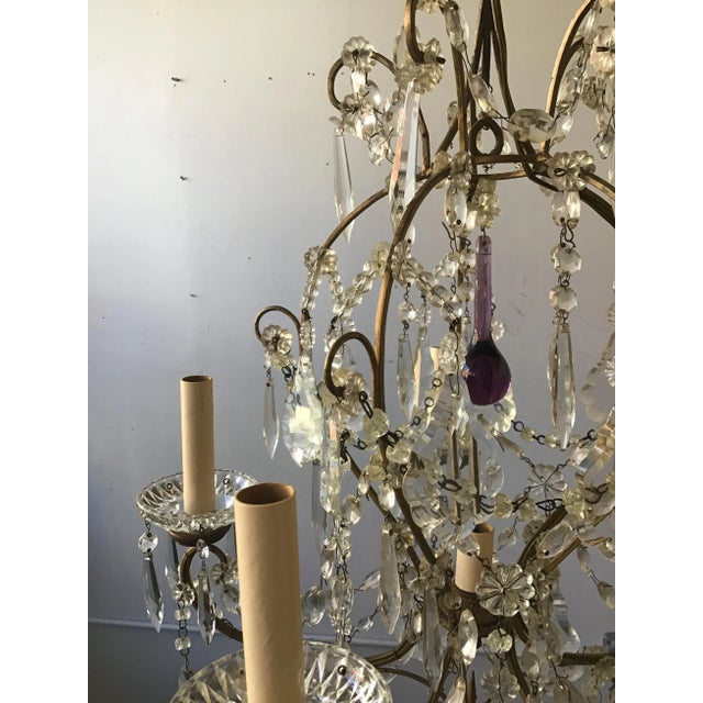 1960s Italian Crystal Chandelier For Sale - Image 9 of 12