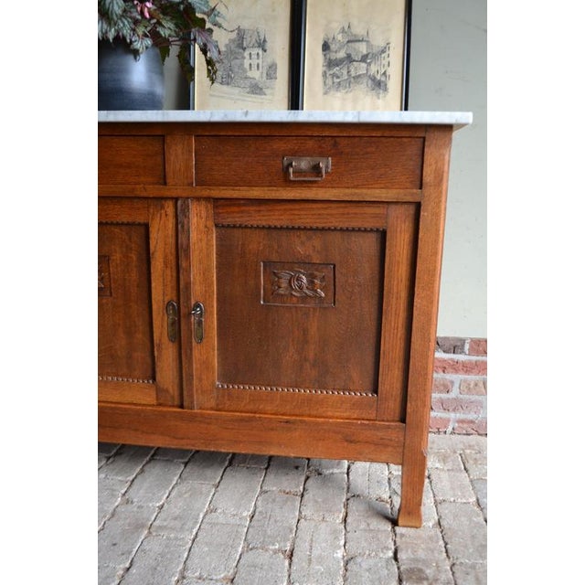 Art Deco Wardrobe in Oak with Marble Top For Sale - Image 4 of 12