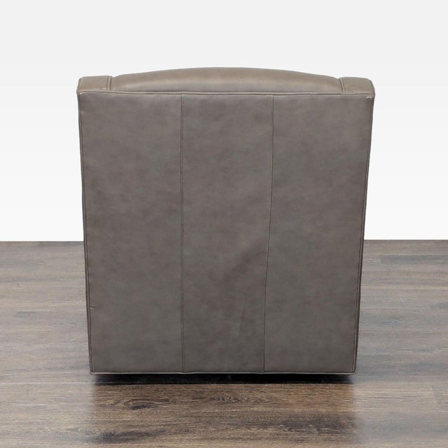 2010s Lexington Taupe Leather Lounge Swivel Chair For Sale - Image 5 of 7