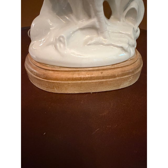 Antique White Vintage Mid-Century French Porcelain Rooster Table Lamp For Sale - Image 8 of 15