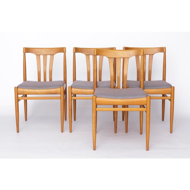 Mid-Century Modern German Dining Chairs with Beechwood Frames and Light Blue Fabric, 1960s, Set of 4 For Sale - Image 10 of 10