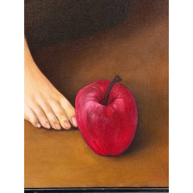 1990s Vintage Figurative Oil Painting - Unknown Artist For Sale - Image 5 of 16