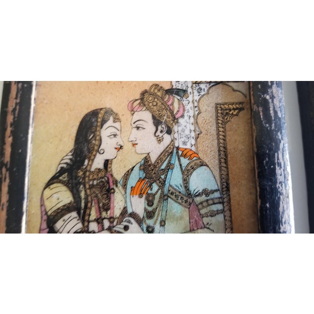 Antique Indian Reverse Painted Glass Miniature Paintings Chairish