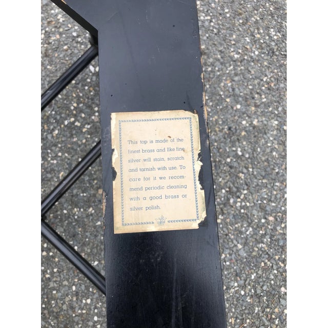 Gold Late 20th Century Hollywood Regency Style Brass Tray-Top Table For Sale - Image 8 of 10